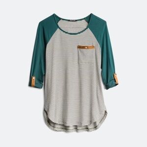 Pink Clover Madelene Roll Tab Knit Top